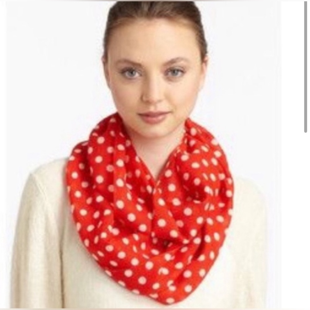 KATE SPADE RED AND WHITE POLKA DOT SCARF SIZE O/S